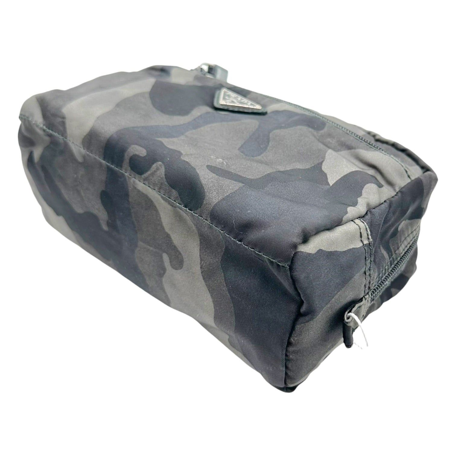 Prada Gray Camouflage Print Cosmetic Bag