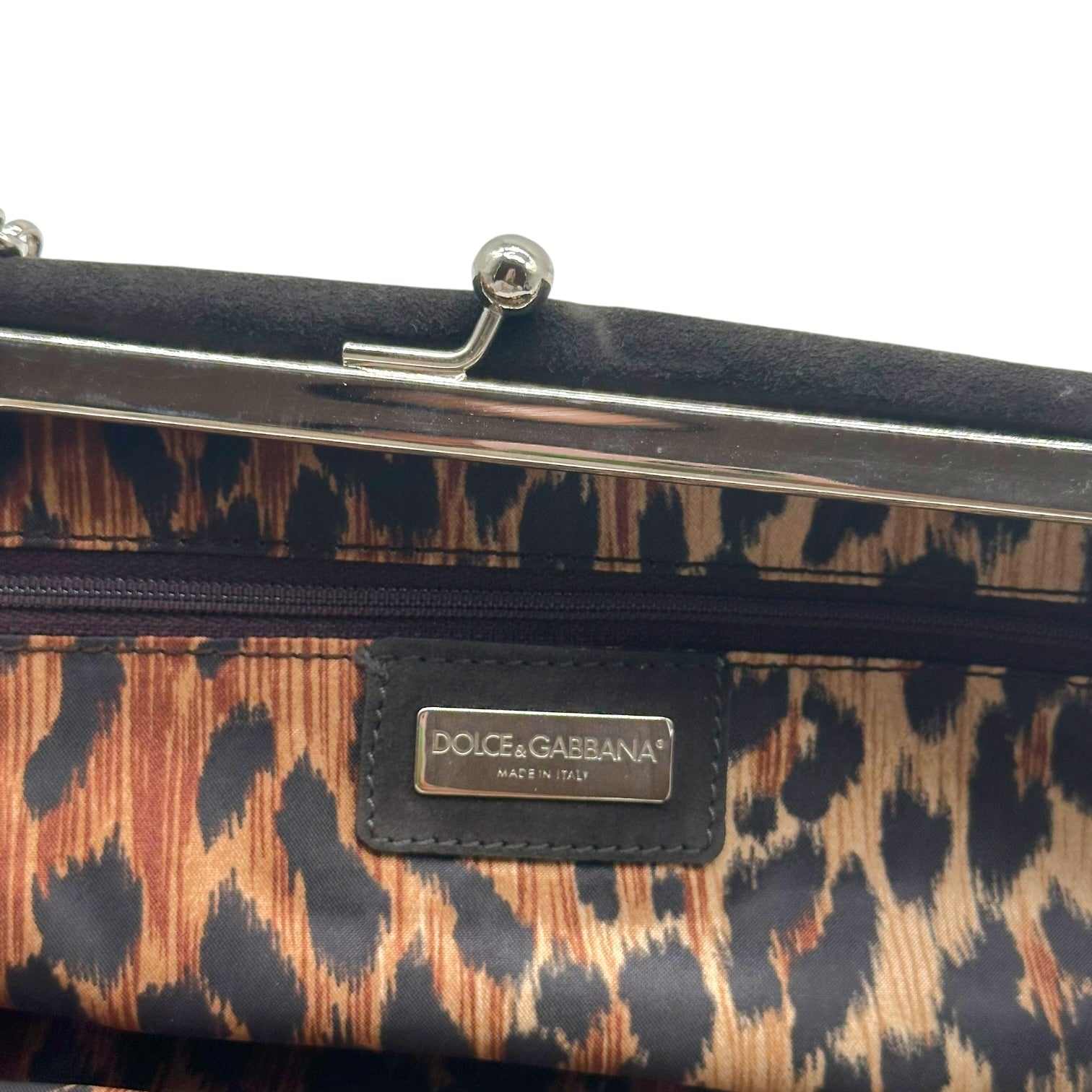 Dolce & Gabbana Gray Suede 2-Way Clutch Bag