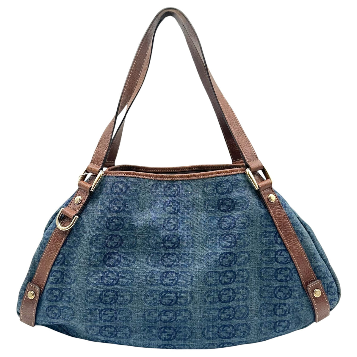 Gucci Denim Monogram Medium Hobo Bag