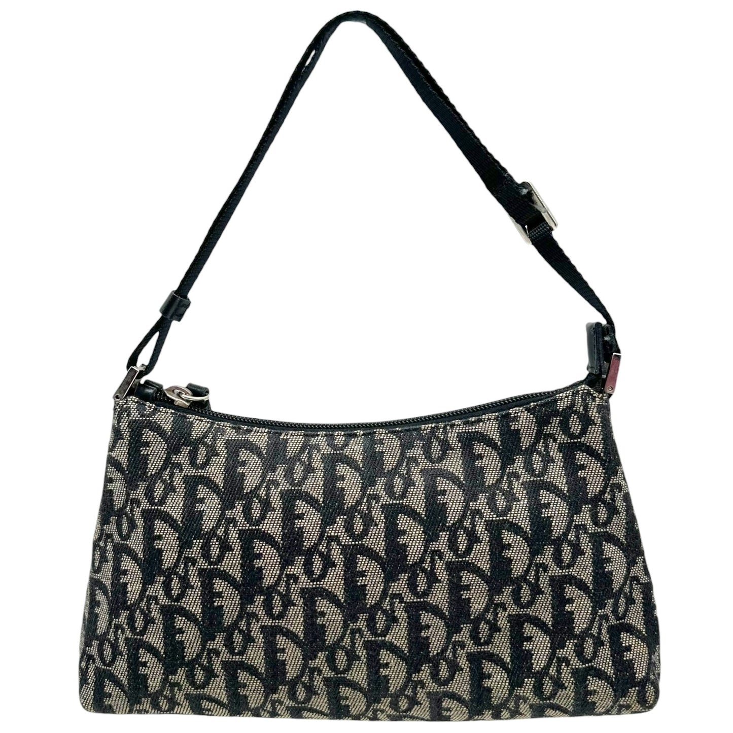 Christian Dior Black Trotter Monogram Shoulder Pochette Bag