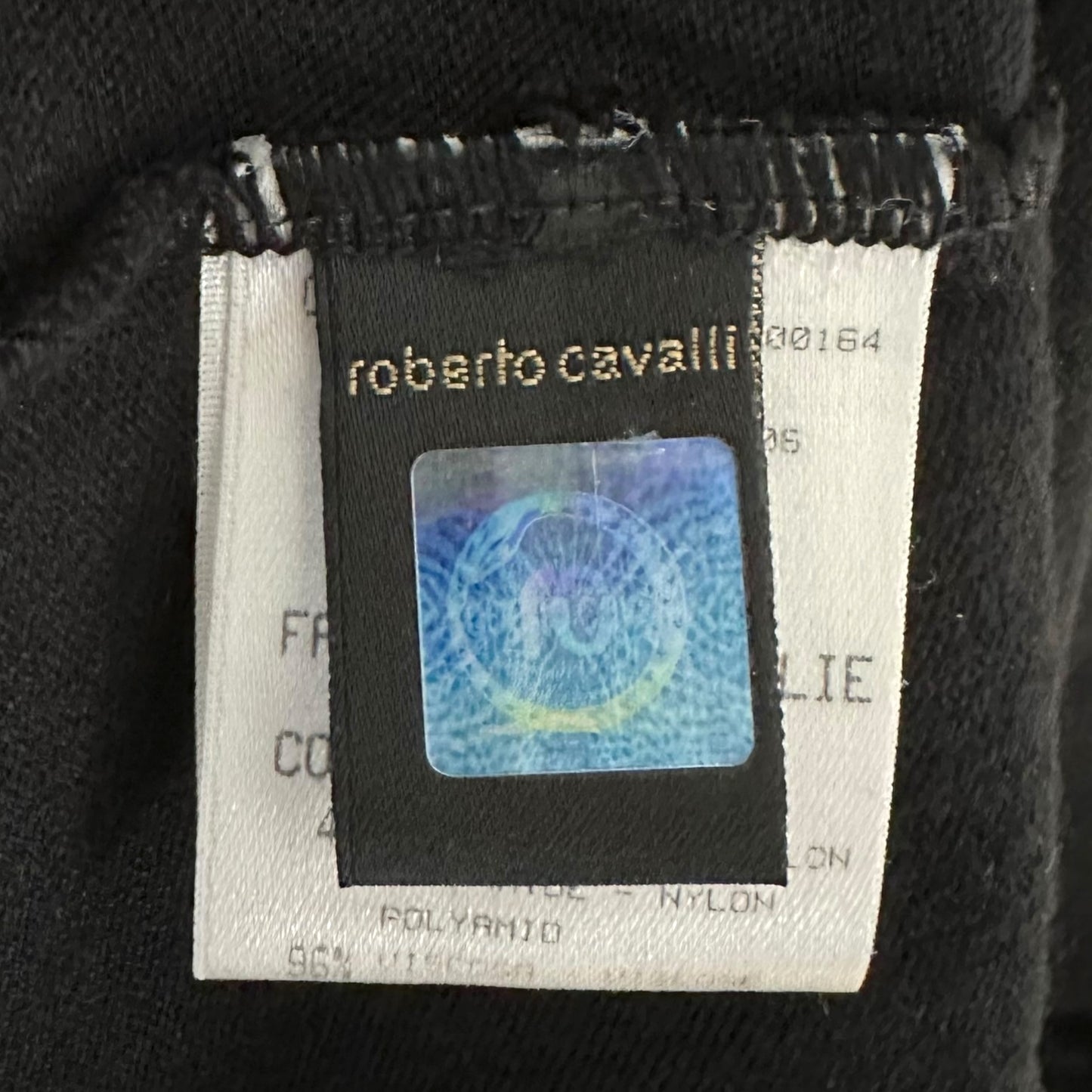 Roberto Cavalli F/W 2003 Black Leather Panel Knit Top