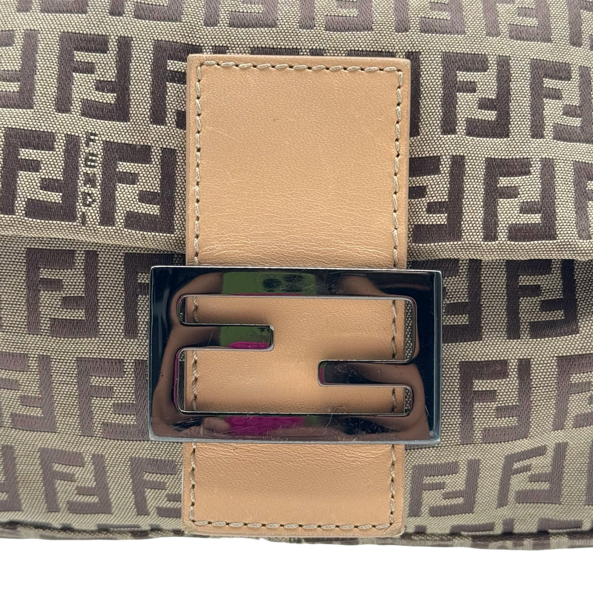 Fendi Baguette Bag Tan Zucchino Monogram