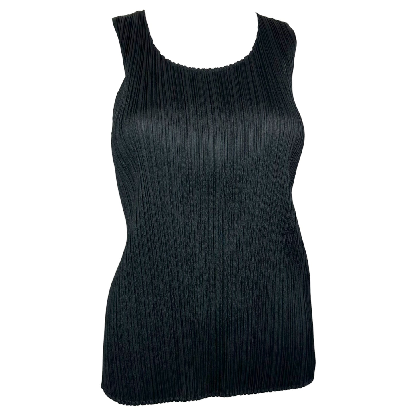 Issey Miyake Pleats Please Black Pleated Tank Top