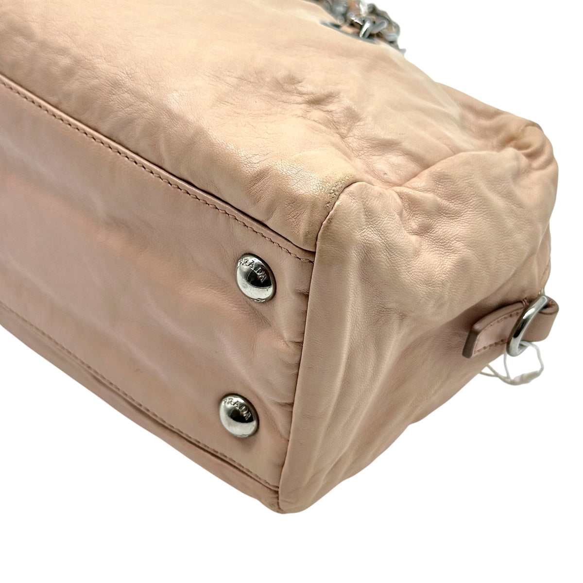 Prada Light Pink Leather East-West Shoulder Bag