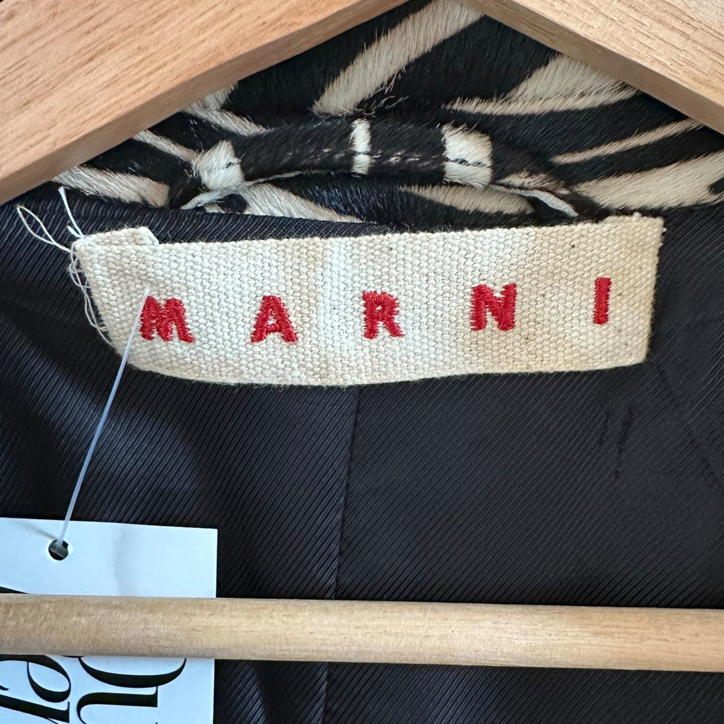 Marni Ponyhair Zebra Print Trench Coat