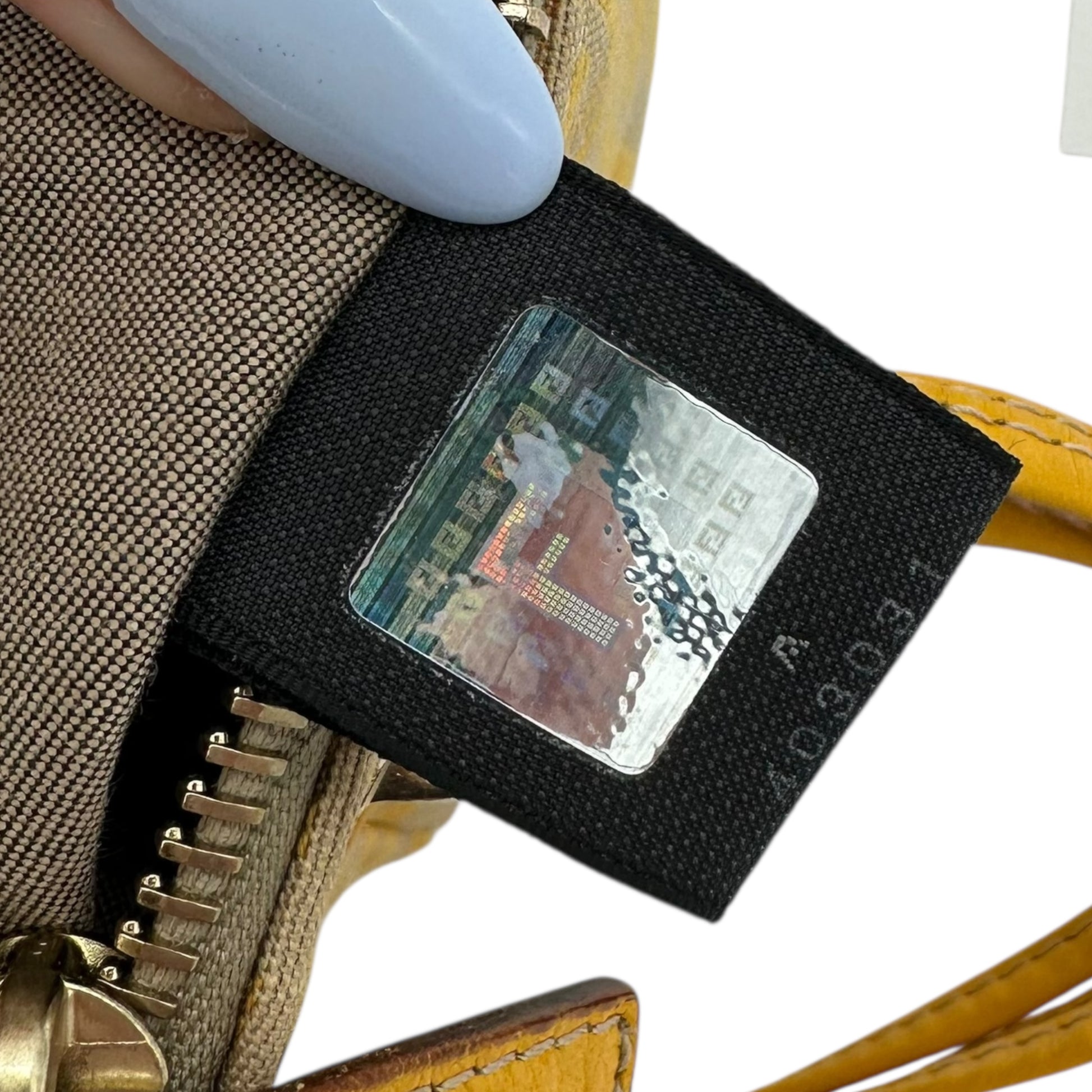 Fendi Yellow & Tan Zucchino Monogram Pochette Bag - Outfit Repeater