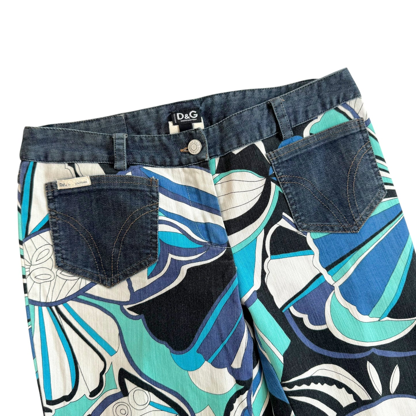 D&G Blue Floral Printed Capri Pants