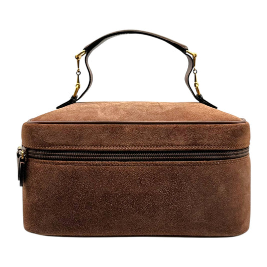 Gucci Brown Suede Horsebit Vanity Bag