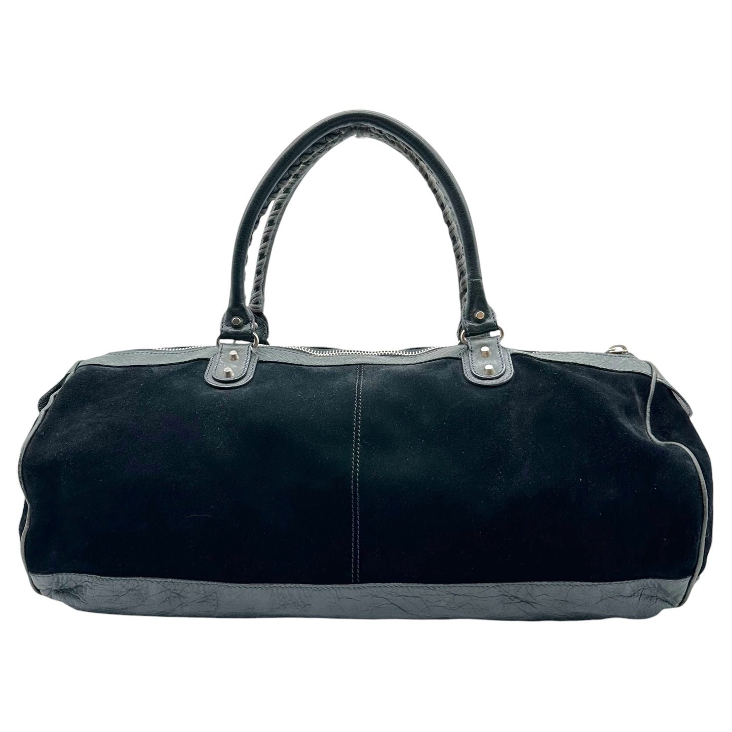 Balenciaga Black Suede Leather East West City Shoulder Bag
