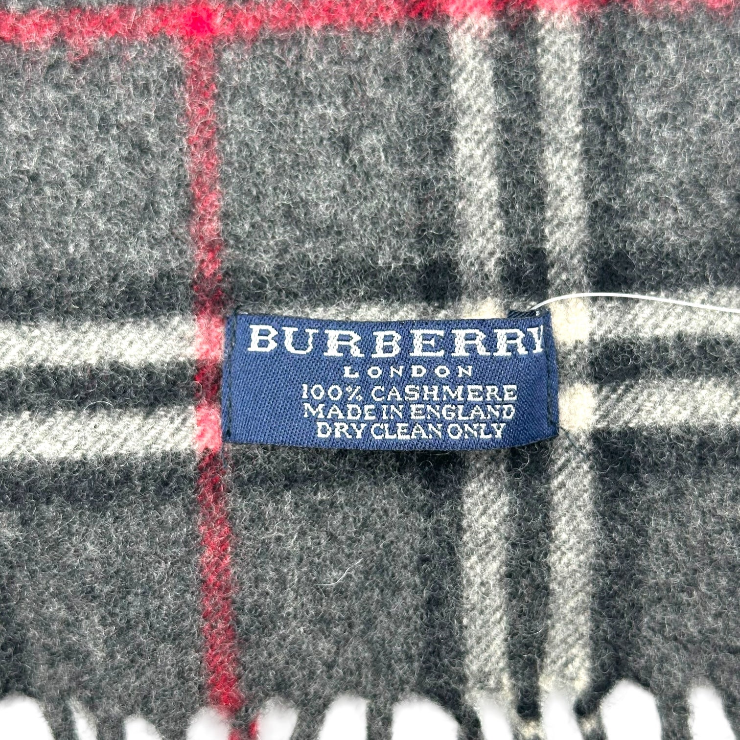 Burberry Dark Gray Plaid Cashmere Scarf - Outfit Repeater