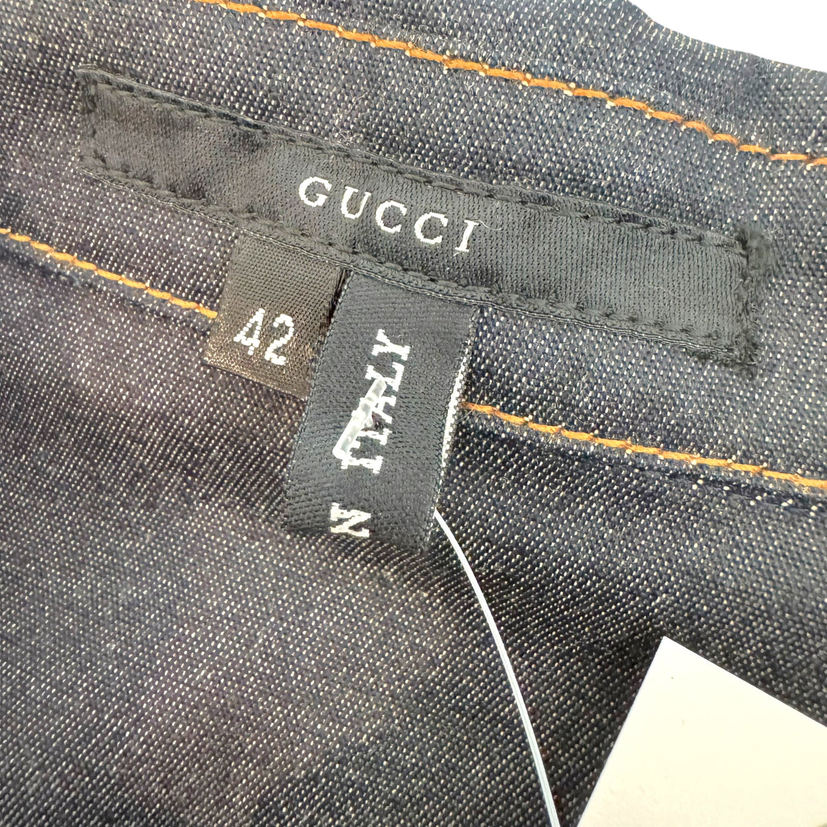 Gucci Denim Button Up Shirt Jacket Dark Wash 1990s