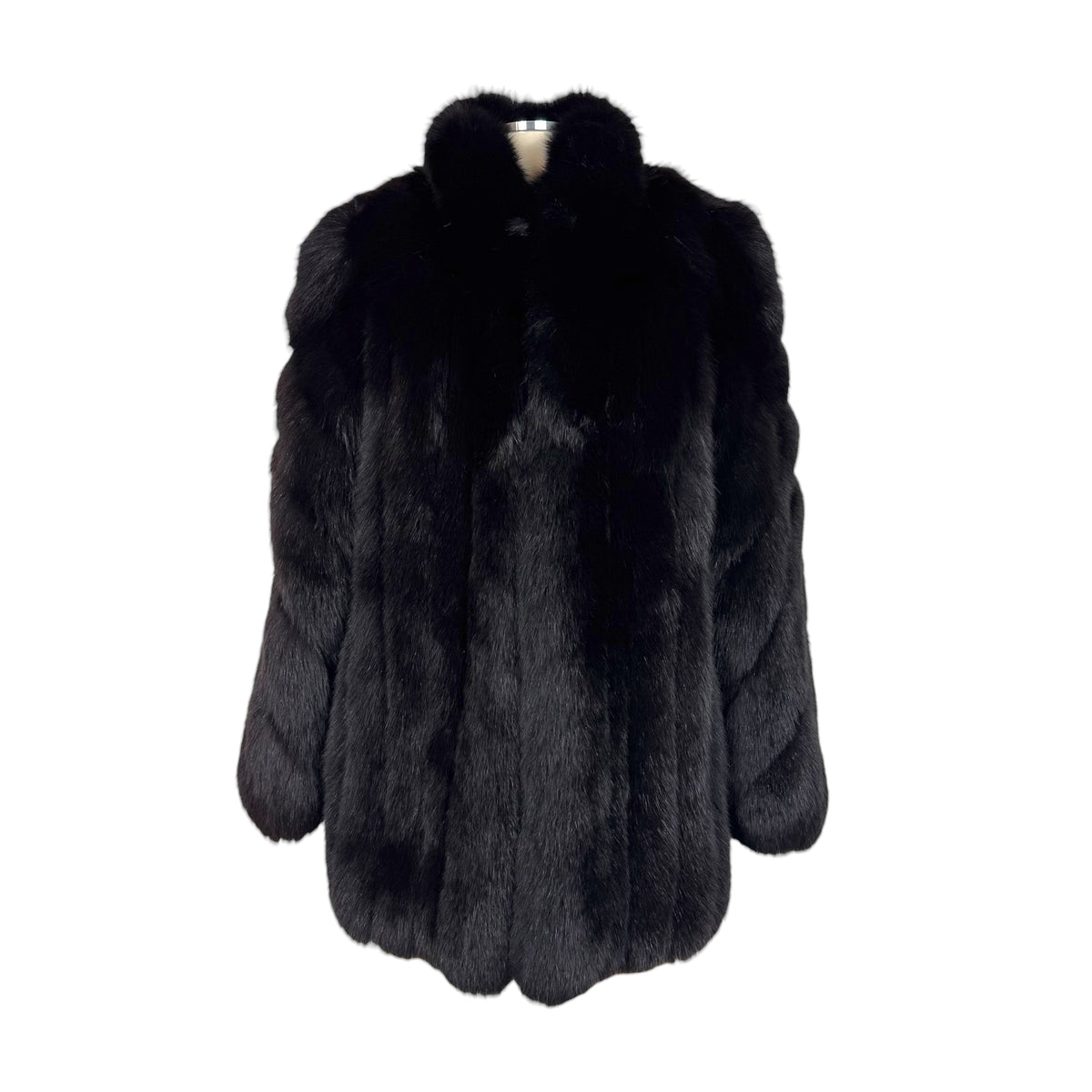 Emba Black Faux Fur Coat 1990s Vintage