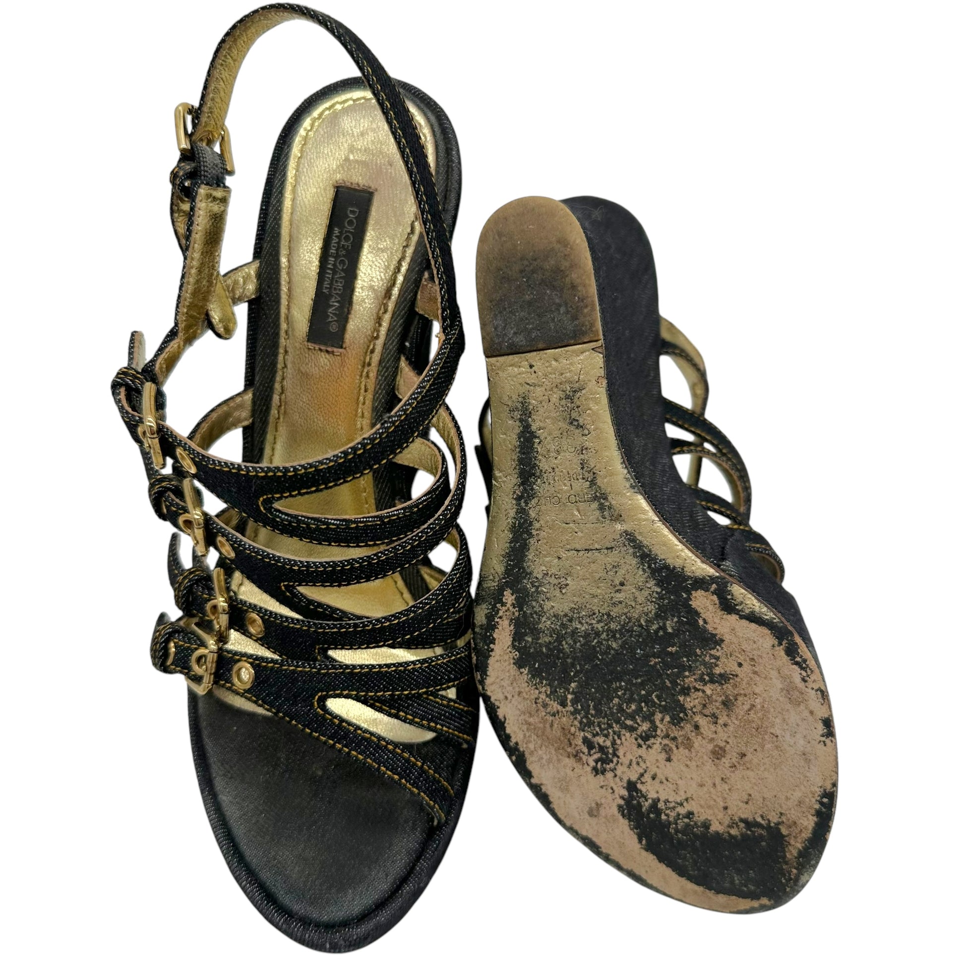 Dolce & Gabbana Denim Wedge Heels - Outfit Repeater