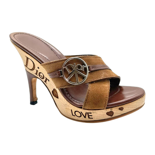 Christian Dior Peace Wooden Platform Heels