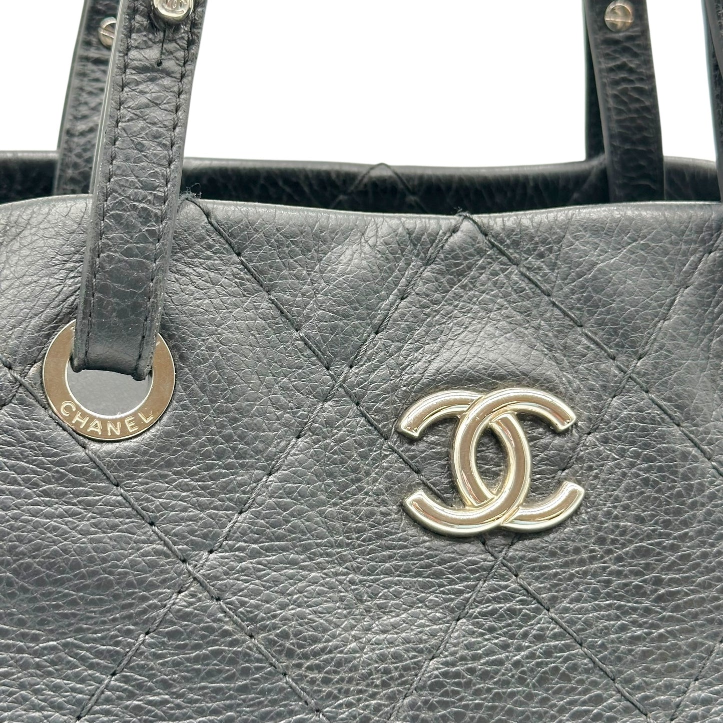 Chanel Black & Silver Matelasse On the Road Tote Bag 2003-04