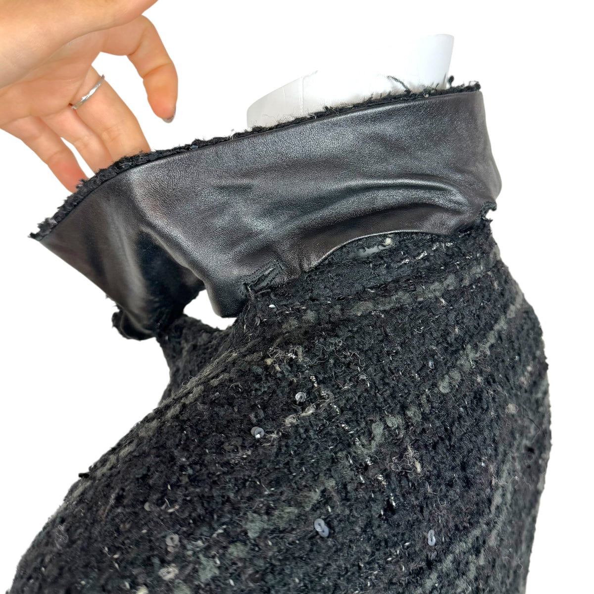 Chanel Autumn 2003 Black & Gray Sequin Embellished Tweed Jacket