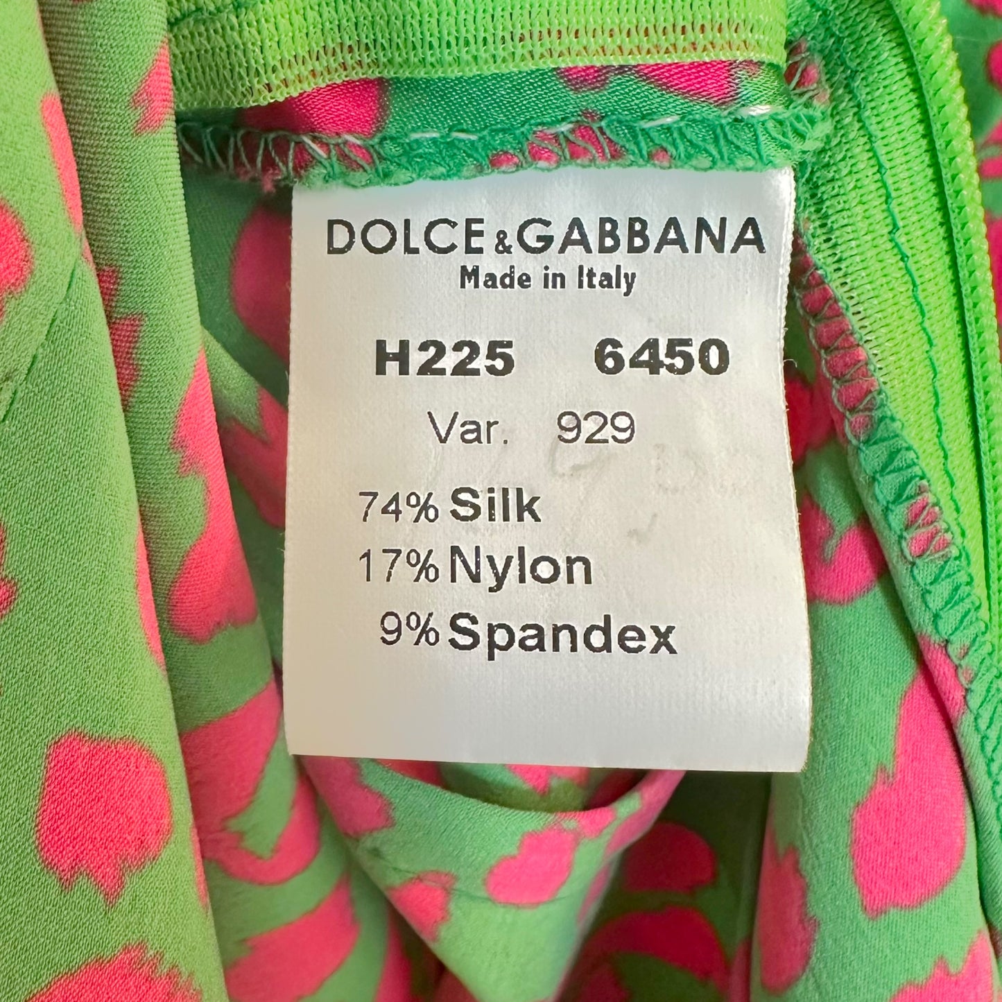 Dolce & Gabbana Pink & Green Leopard Print Blouse