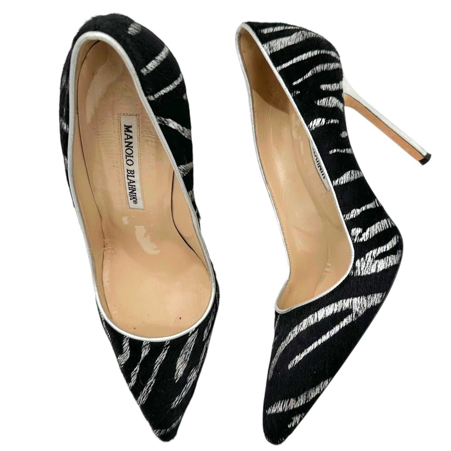 Manolo Blahnik Metallic Zebra Ponyhair High Heels - Outfit Repeater