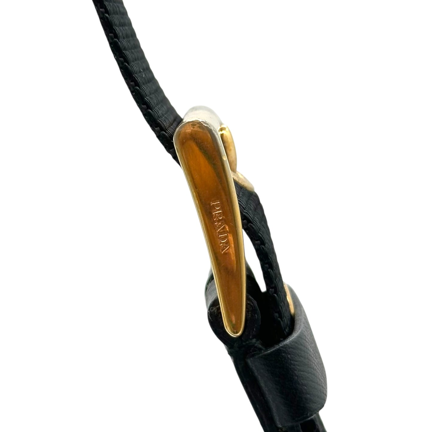 Prada Black Nylon & Gold Hardware Shoulder Bag
