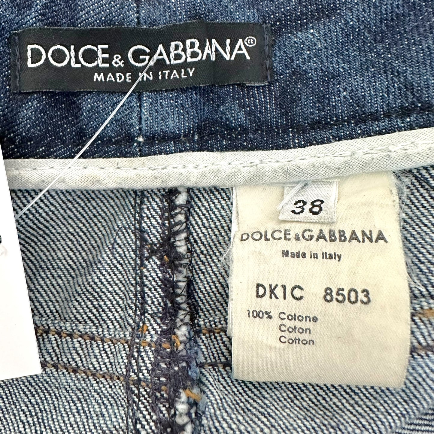 Dolce & Gabbana Mini Denim Skirt Blue Wash Italia Patch