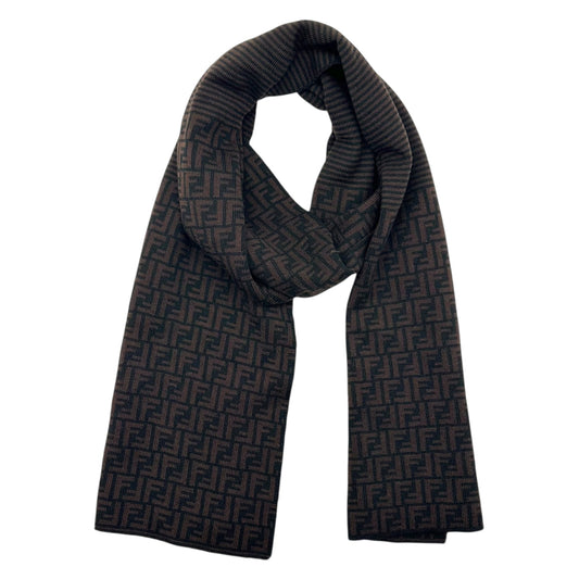 Fendi Brown Zucca Logo Scarf