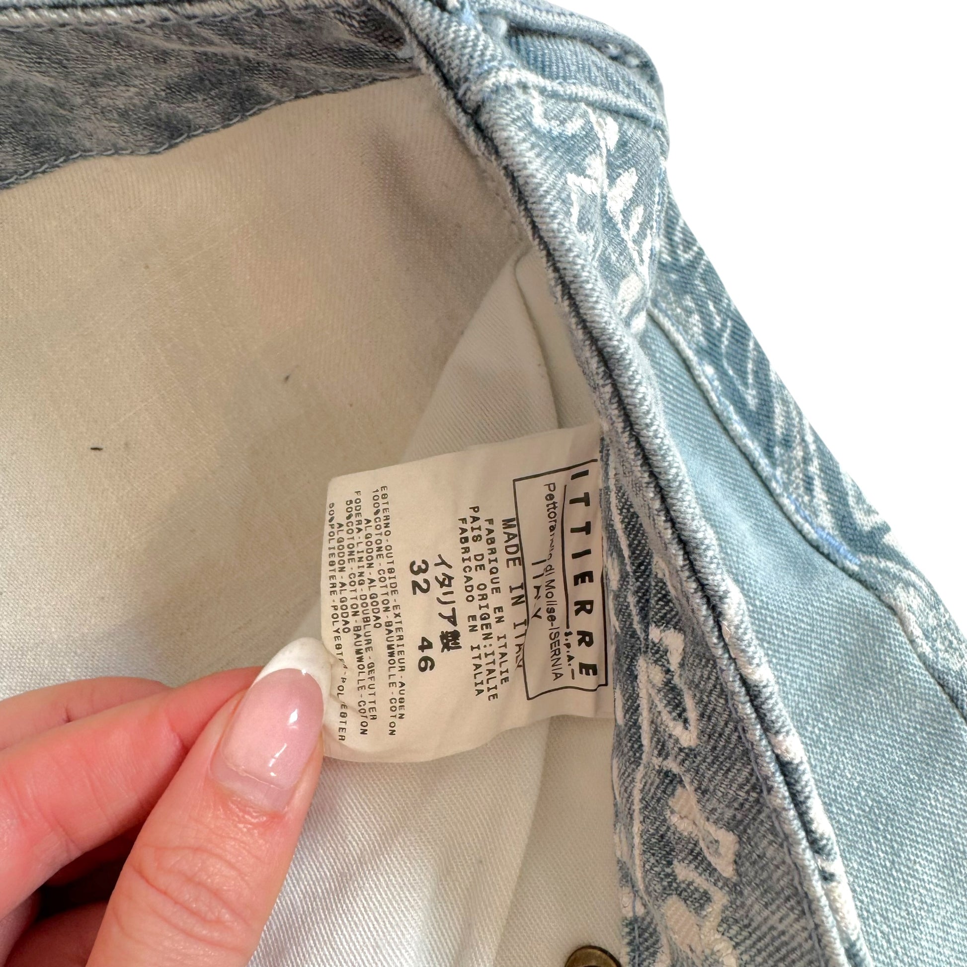 Roberto Cavalli Blue White Paisley Print Jeans