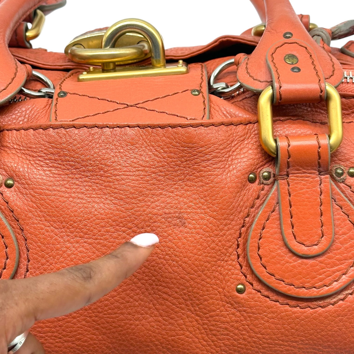 Chloe Coral Orange Paddington Shoulder Bag