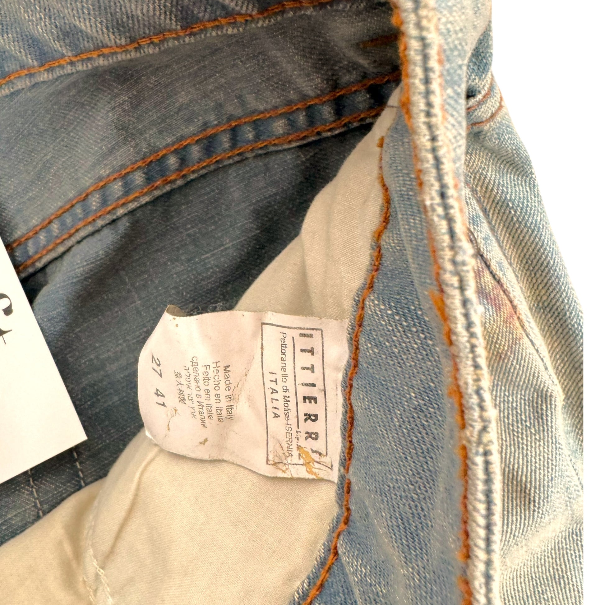 Roberto Cavalli Blue Denim Statue Print Jeans
