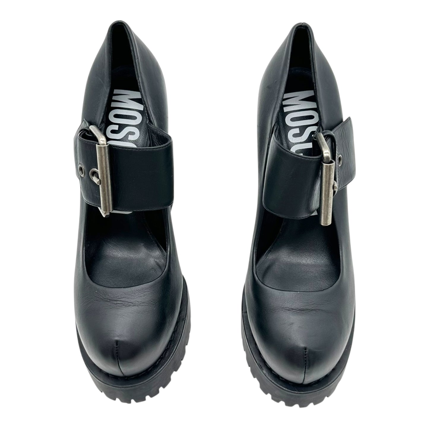 Moschino Black Leather Platform Mary Jane Heels - Outfit Repeater