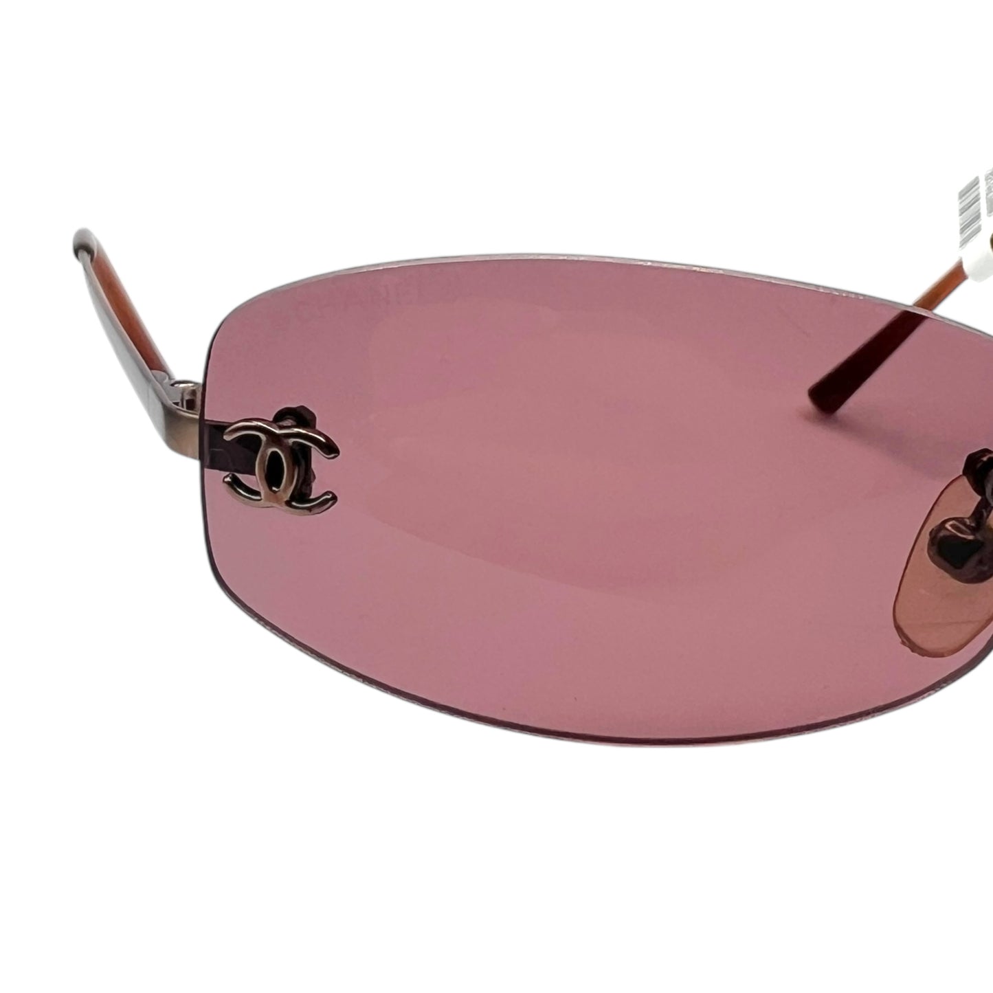 Chanel 4002 Burgundy Rimless Logo Lens Sunglasses