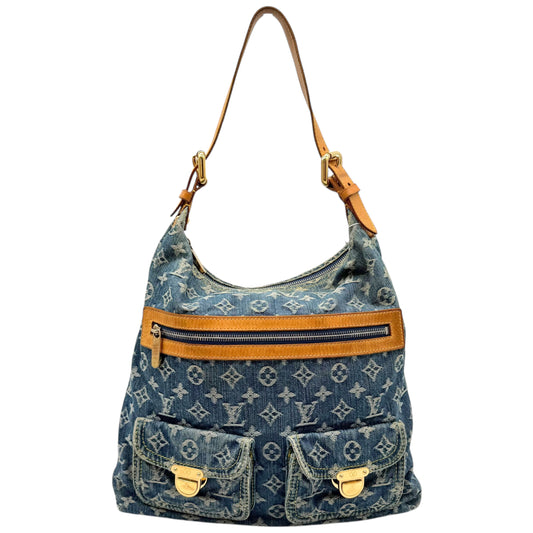 Louis Vuitton Blue Denim Monogram Baggy Gm Shoulder Bag - Outfit Repeater