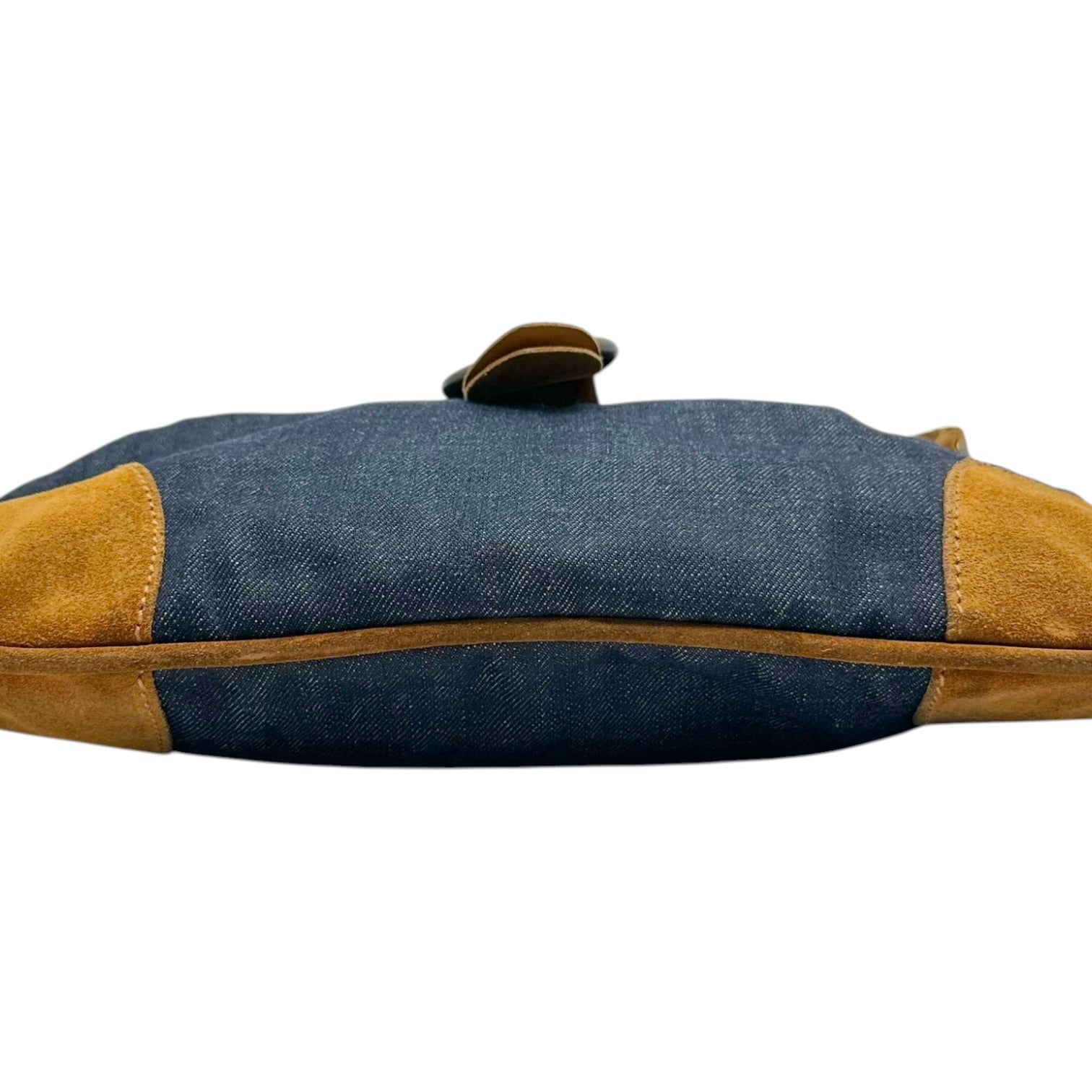 Dolce & Gabbana Denim Tan Suede Shoulder Bag