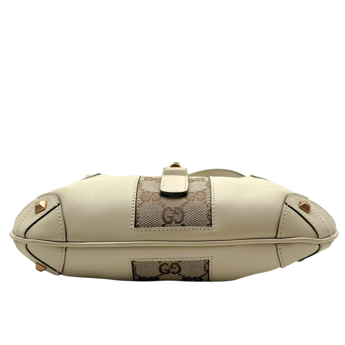 Gucci Mini Piston Lock Jackie Bag Ivory Leather Monogram