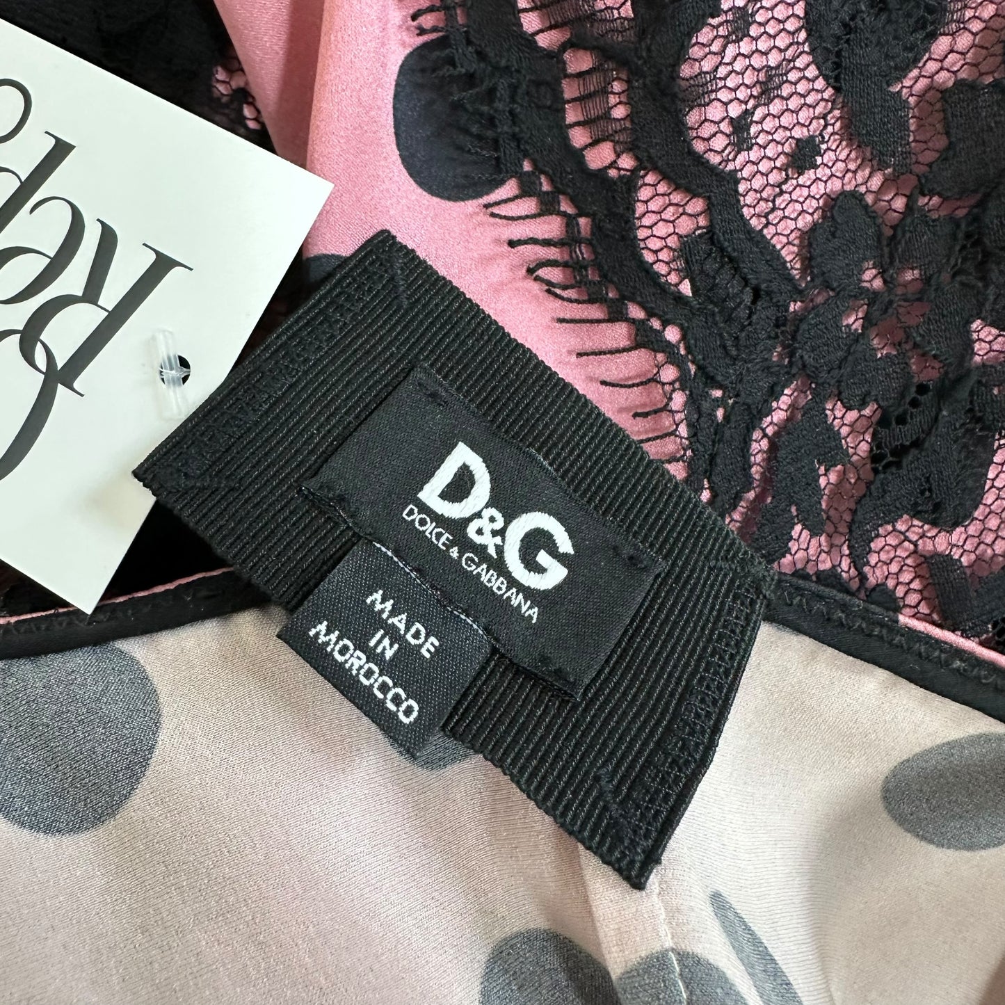 D&G Dolce & Gabbana Pink Polka Dot Silky Lace Tank - Outfit Repeater