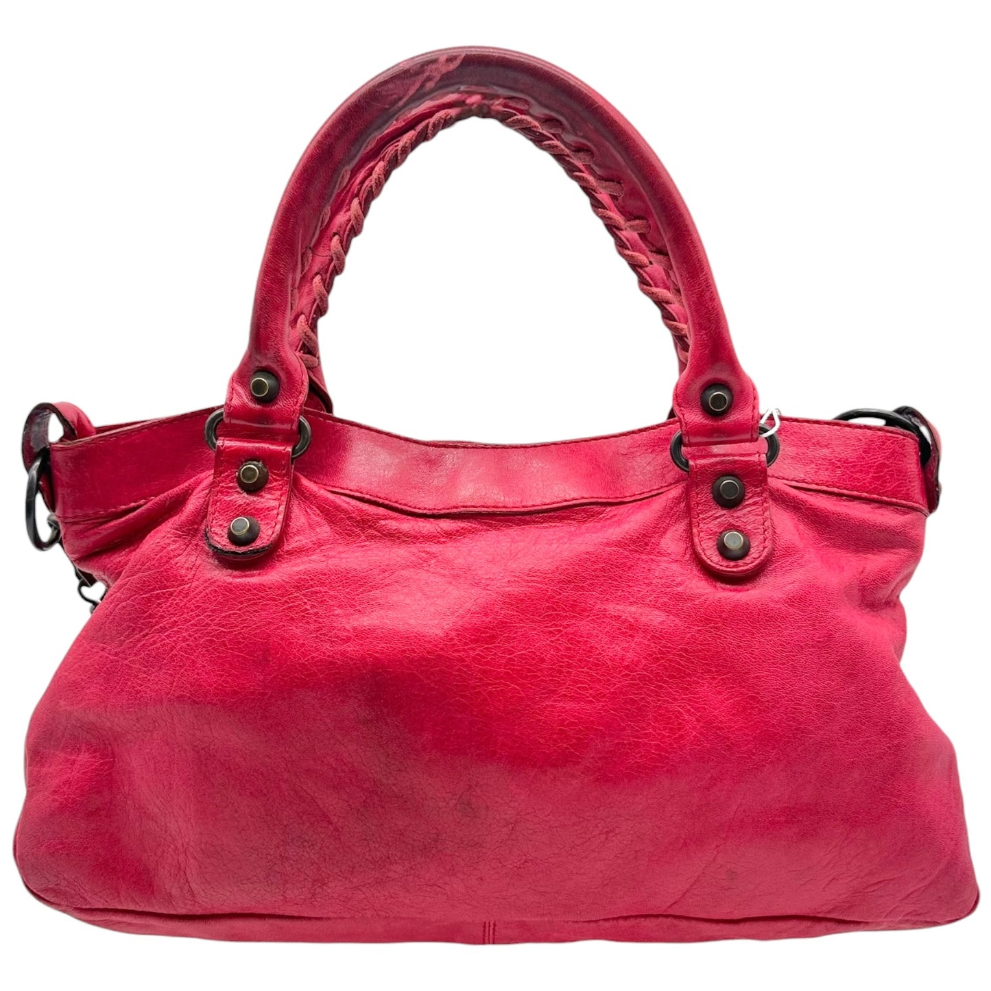 Balenciaga Red Leather City Bag 2-Way Design