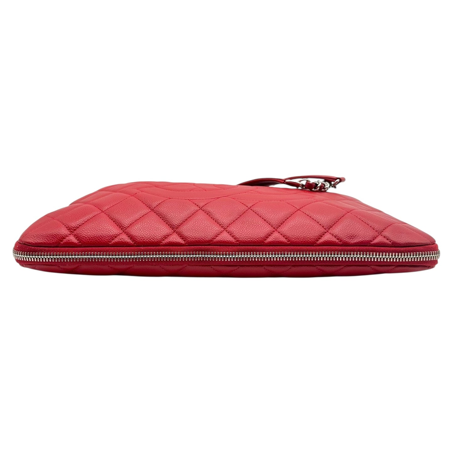 Chanel Red Caviar Matelasse Quilted Oversized Logo Shoulder Bag 2011
