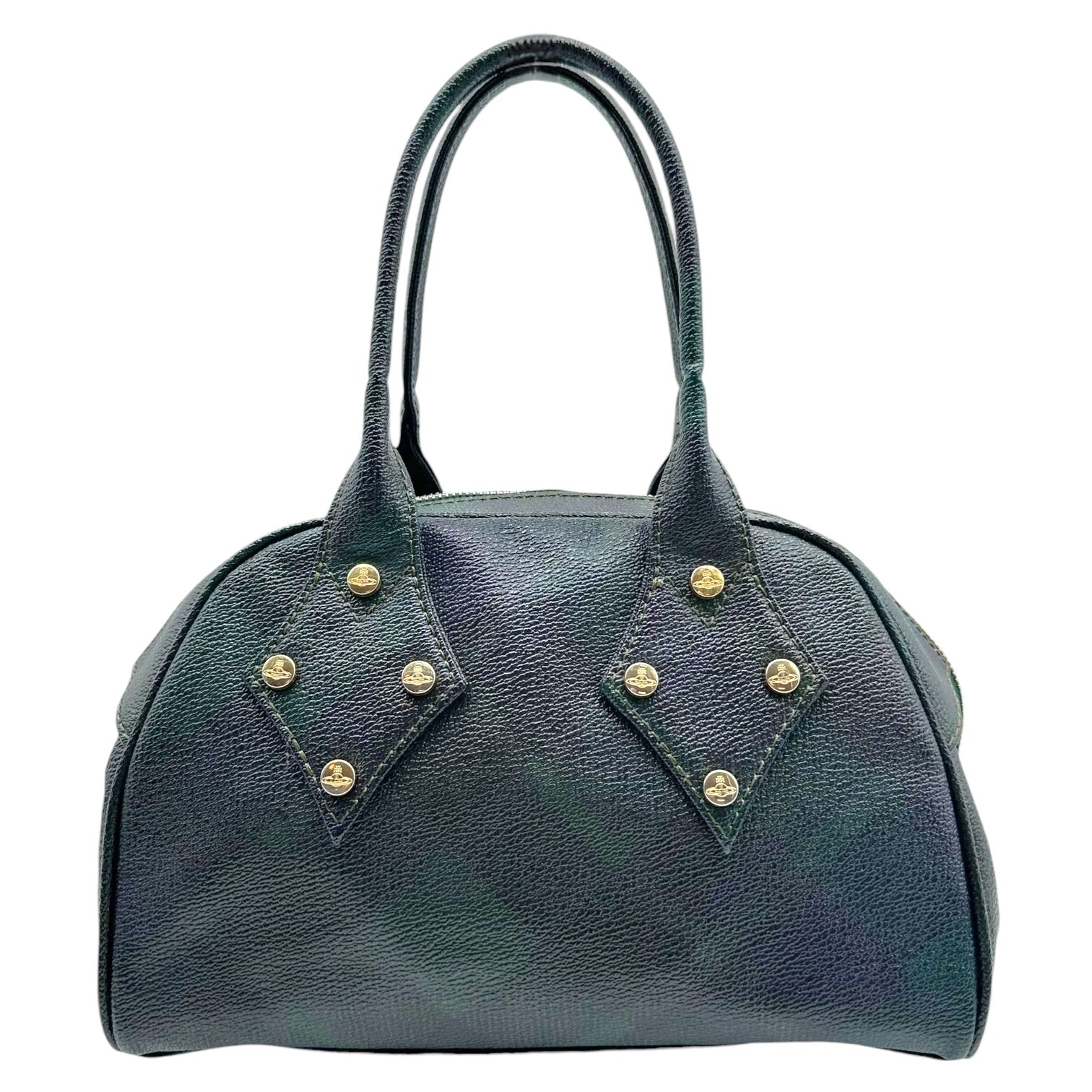 Vivienne Westwood Derby Handbag Green Navy Tartan Print