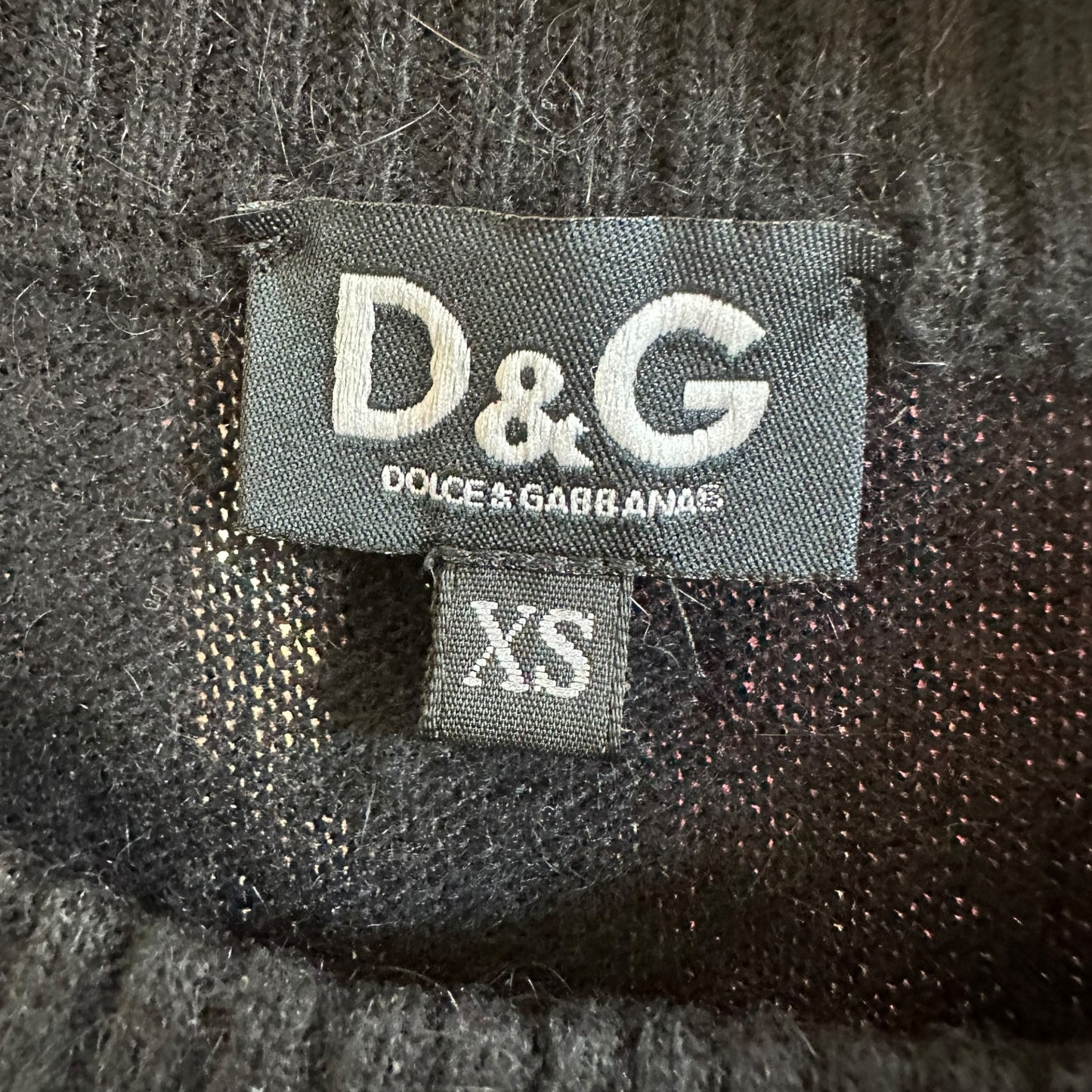 D&G Dolce & Gabbana Black Wool Knit Cropped Sweater Vest