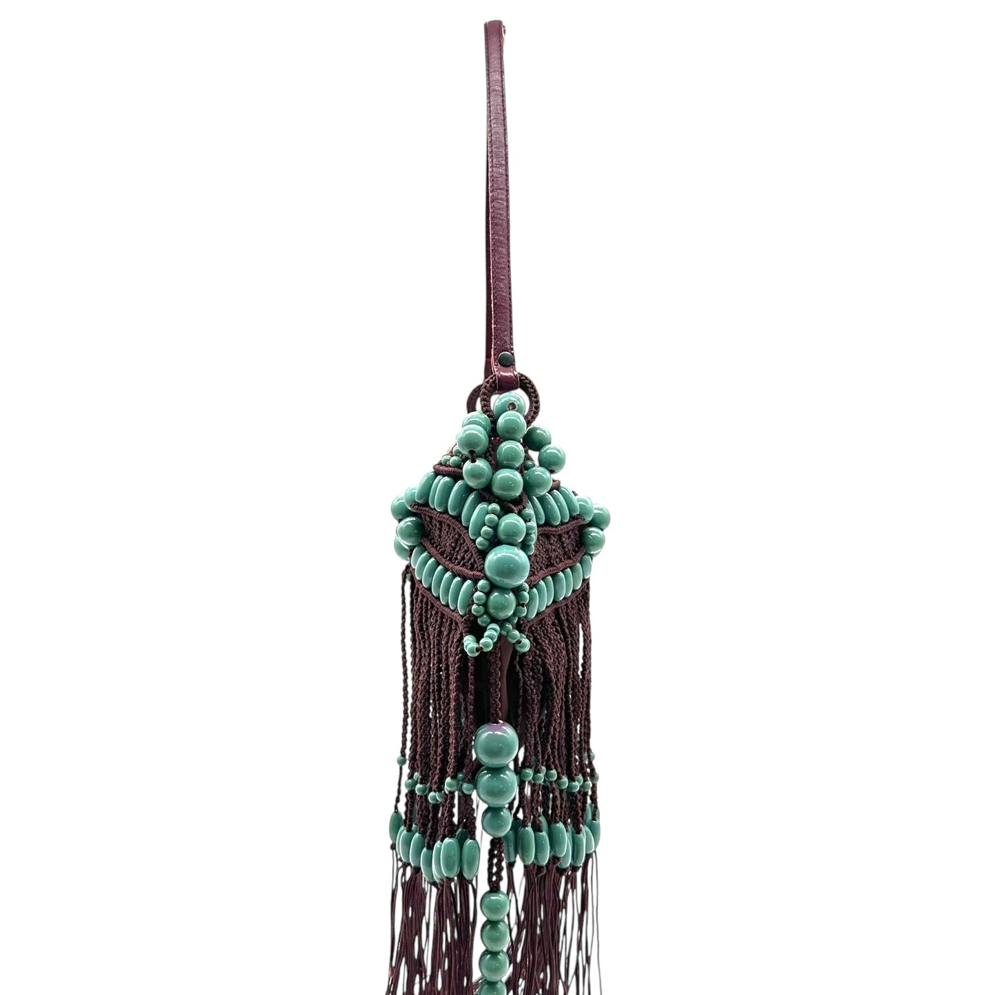 Jamin Puech Beaded Fringe Bag Burgundy Turquoise