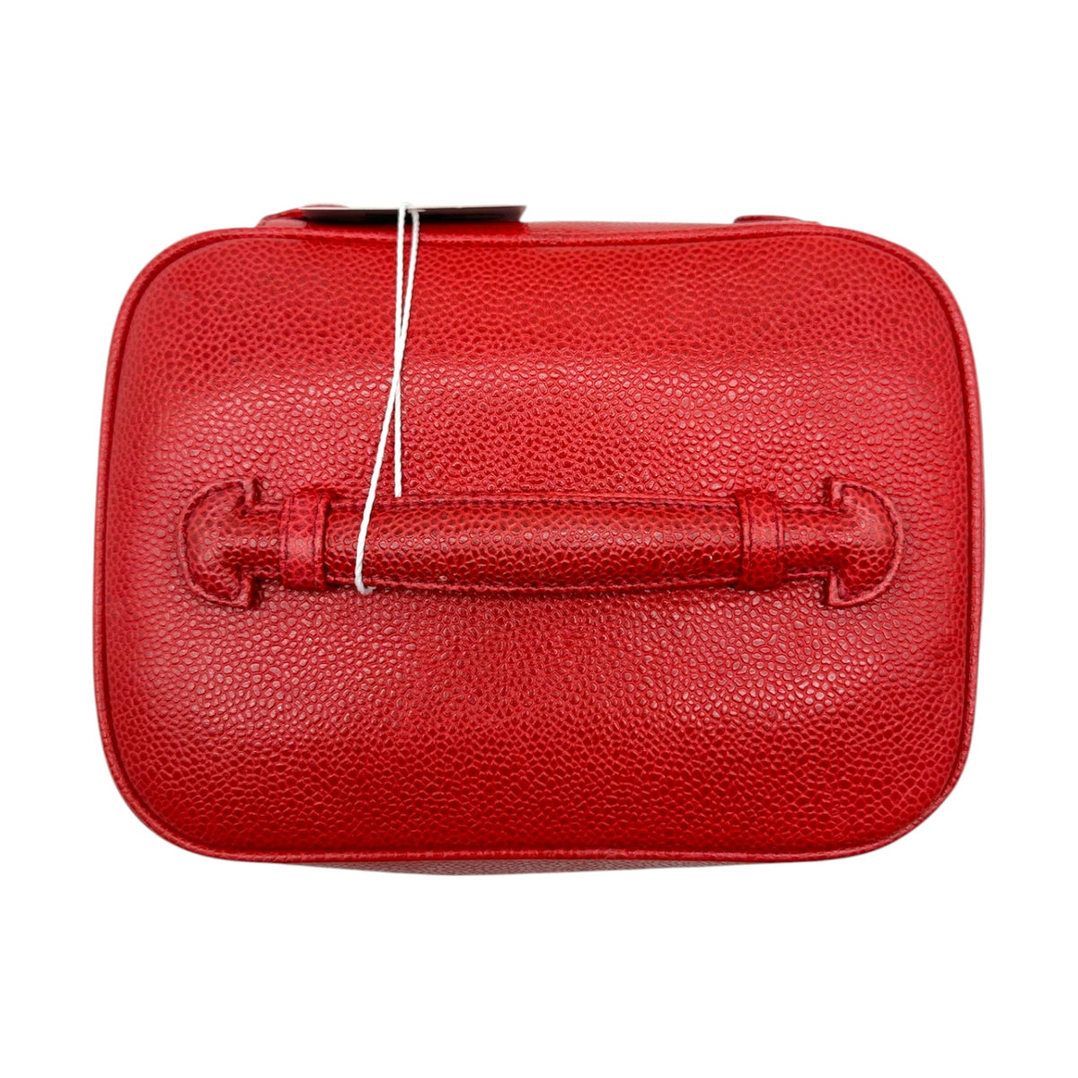 Chanel Red Caviar Leather Top Handle Vanity Bag 1994-96