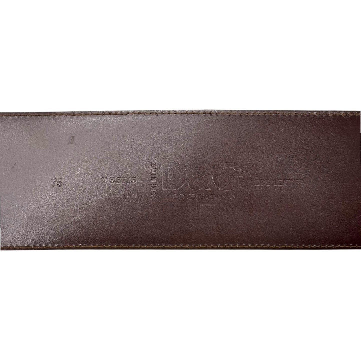 D&G Dolce & Gabbana Brown Suede Wide Waist Belt