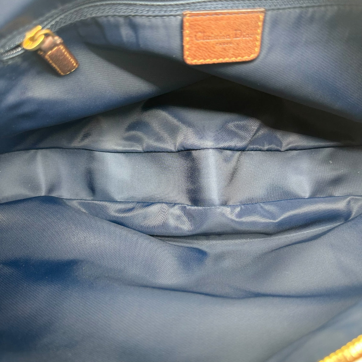 Christian Dior Crescent Hobo Bag Navy Brown Trotter Monogram