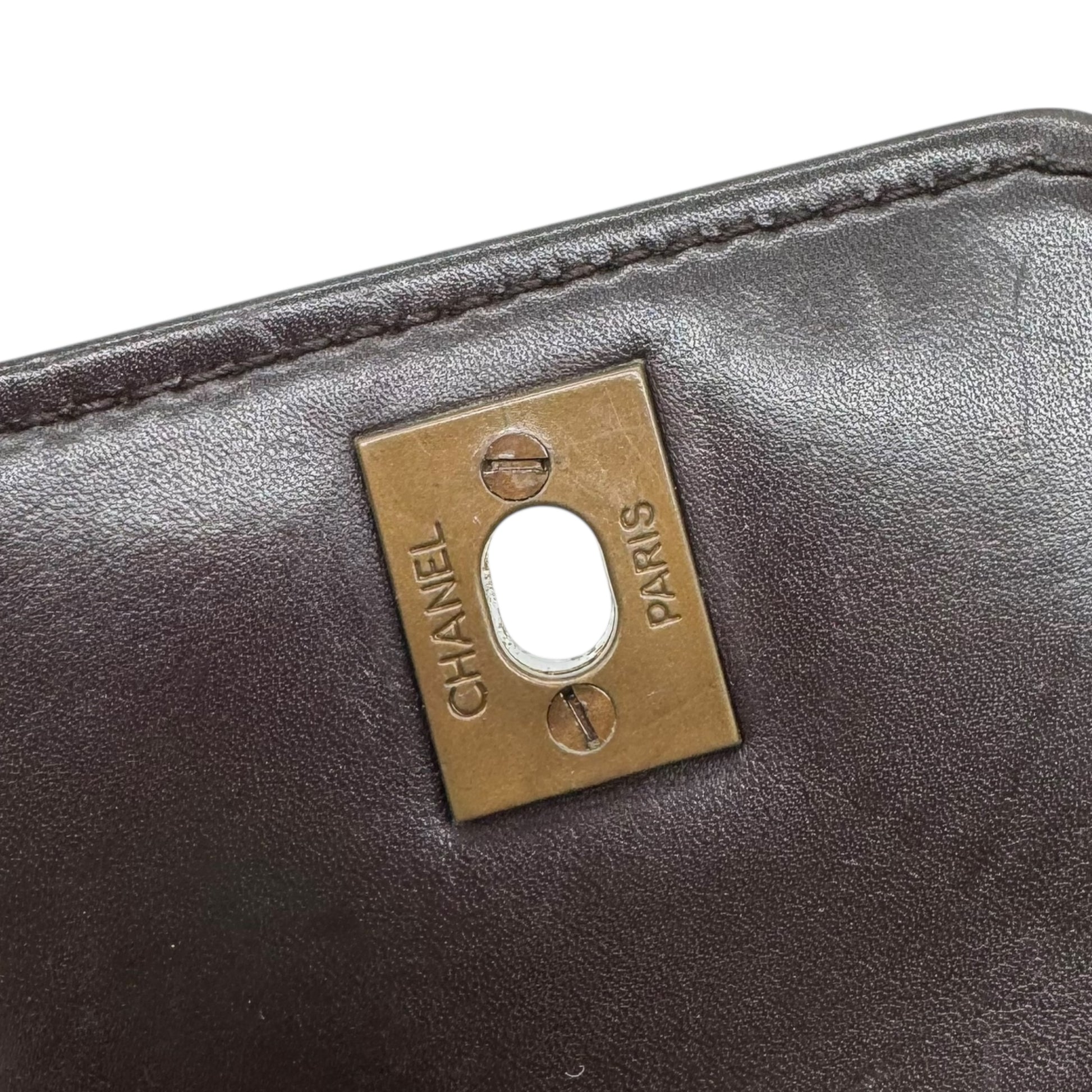 Chanel Chocolate Brown Leather Quilted Top Handle Mini Tote - Outfit Repeater