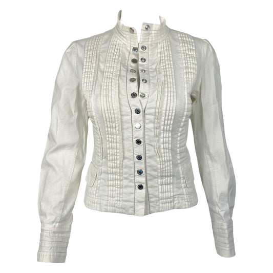 D&G Dolce & Gabbana Vintage White Military Style Button Up Blouse - Outfit Repeater