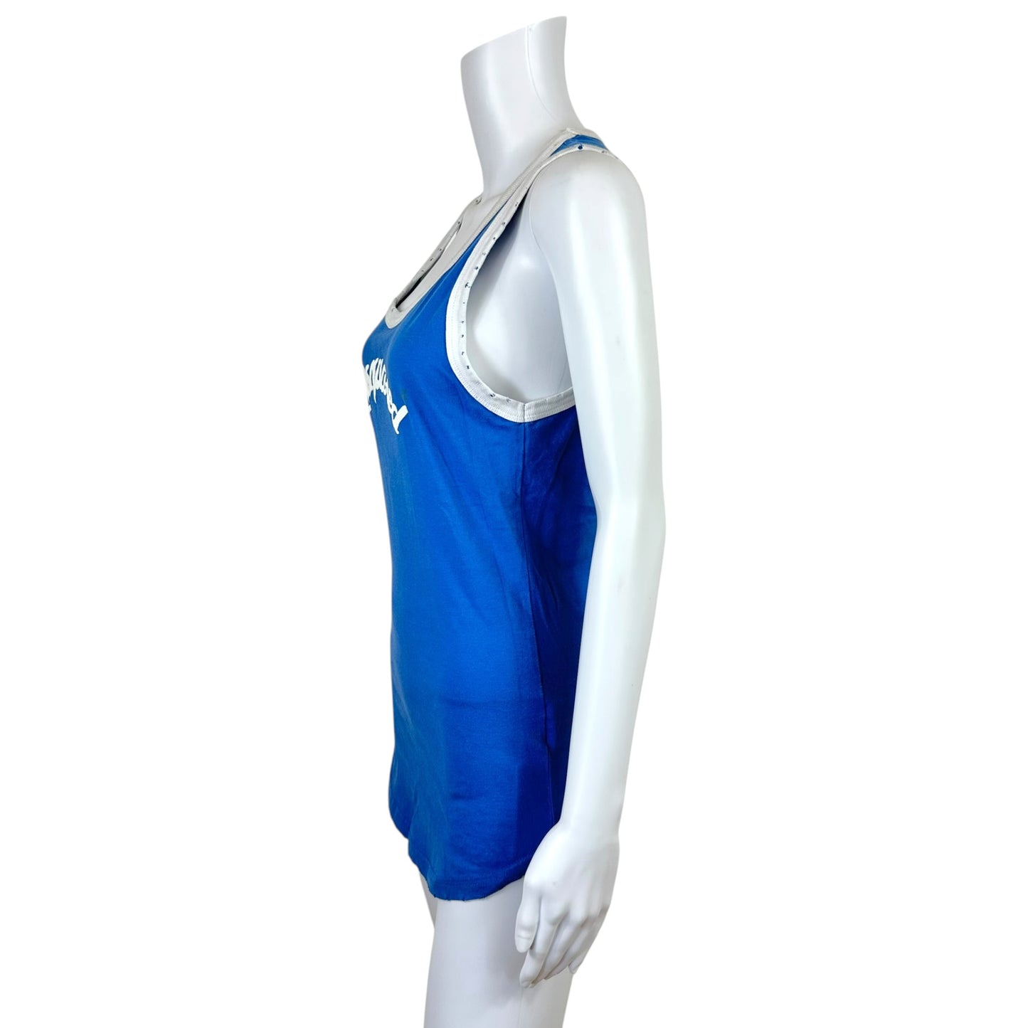 Dsquared2 Blue Oversized Logo Graphic Tank