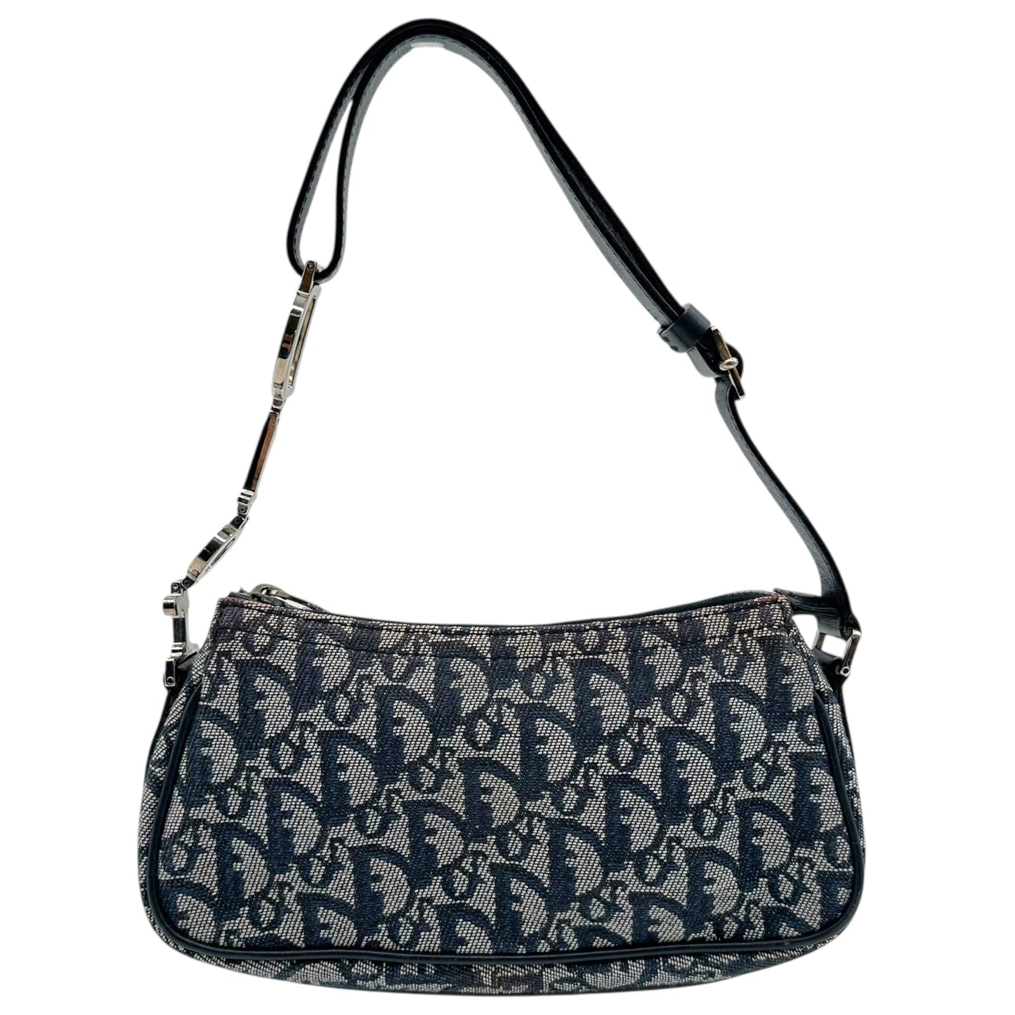 Christian Dior Navy Blue Trotter Monogram Logo Hardware Pochette Bag