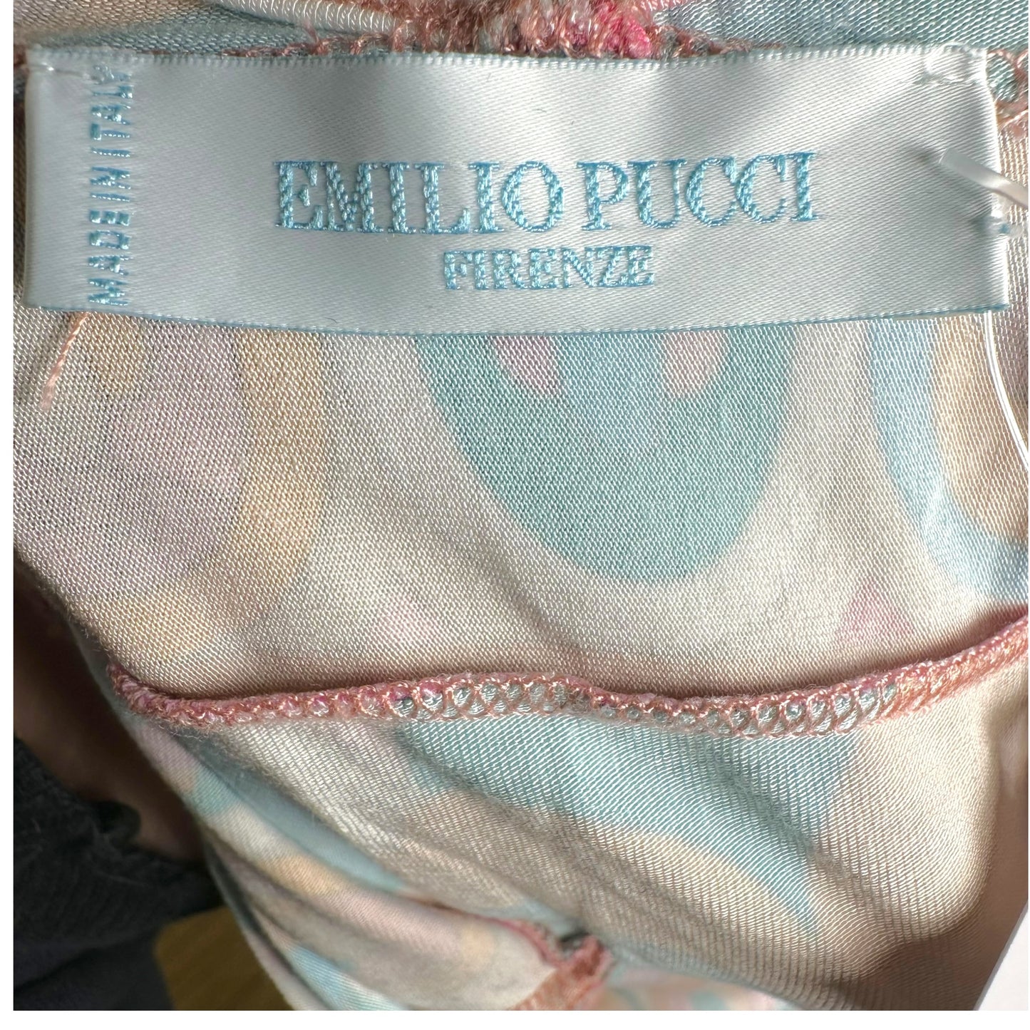 Emilio Pucci Orange Multicolor Printed Halter Tank Top