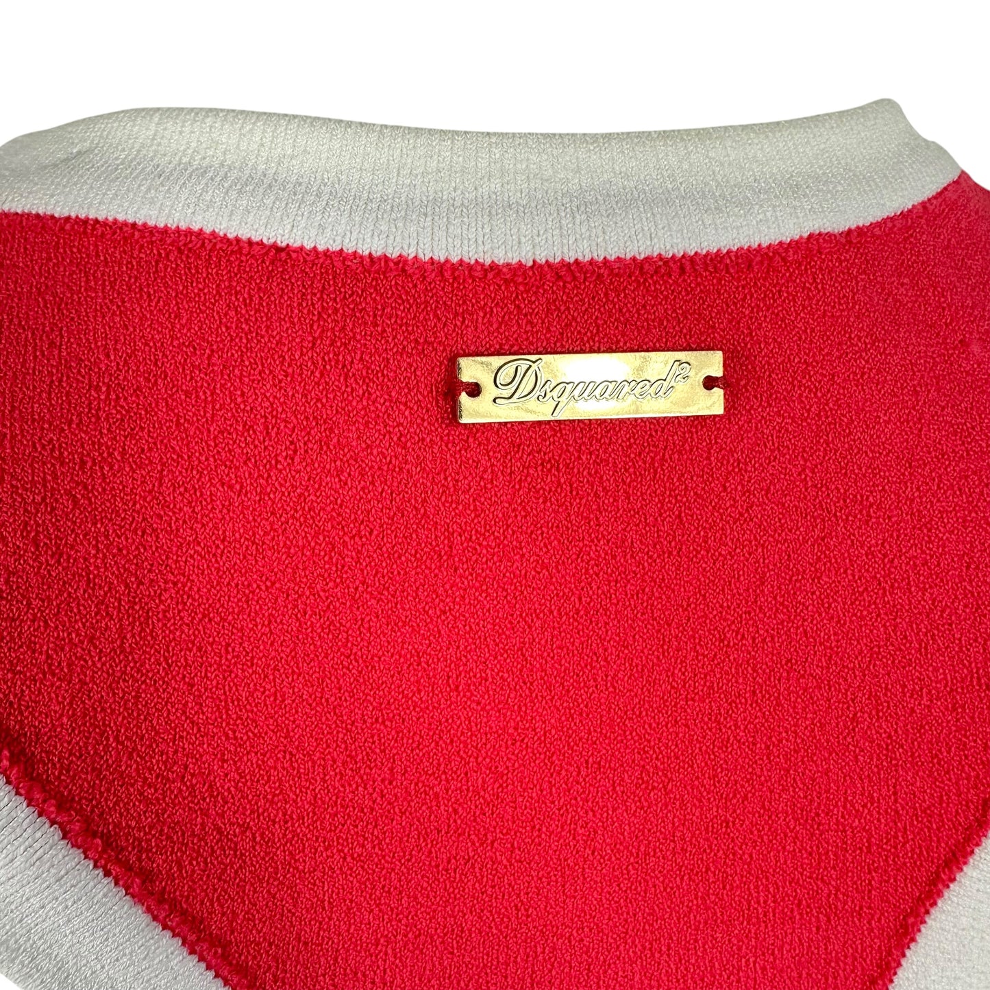 Dsquared2 Red & White Cut-Out Mini Dress