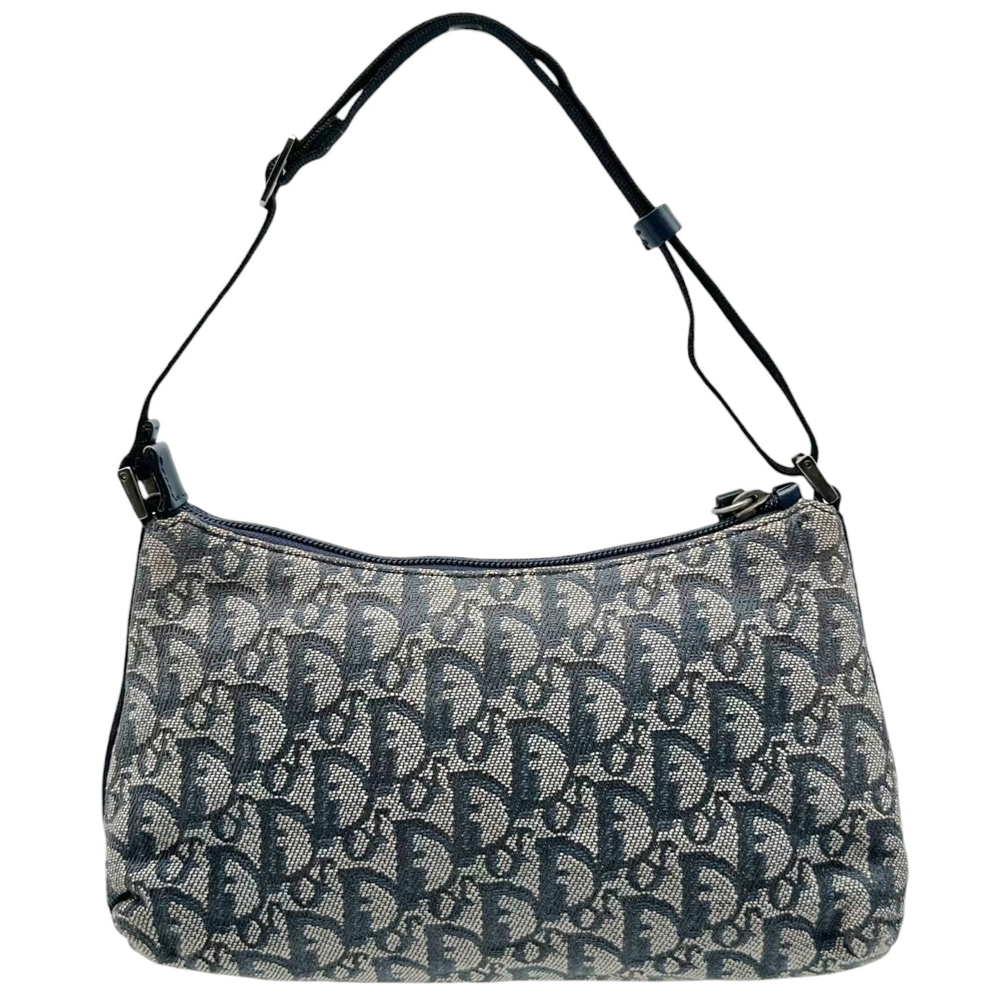 Christian Dior Navy Blue Trotter Monogram Shoulder Pochette Bag