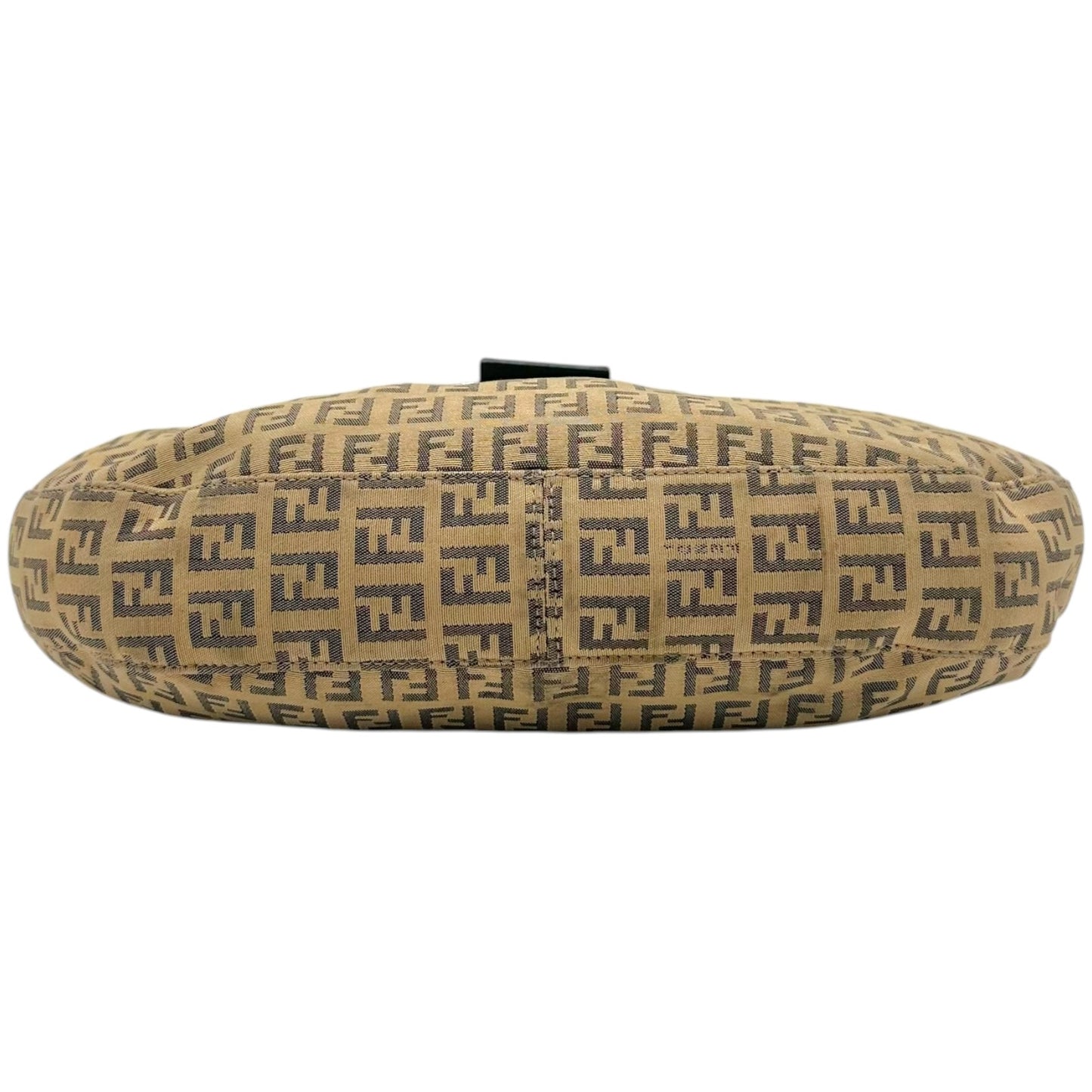 Fendi Crescent Baguette Bag Beige Black Zucchino Monogram
